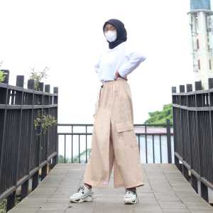 rok celana panjang wanita dewasa muslimah ukuran jumbo bahan dril ke kinian