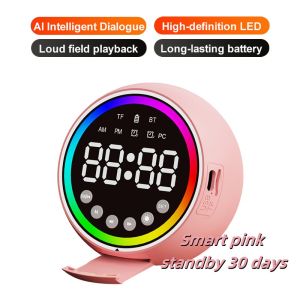 ACTUAL Jam LED Digital Alarm Clock Bluetooth Speaker – Jam Meja Modern dengan Lampu RGB Kalender Suhu Silent Mode