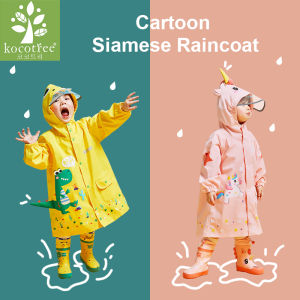 Kocotree เด็กเสื้อกันฝนกันน้ำชายและหญิงเด็กประถมสวมใส่ฝนเสื้อคลุมเด็กผ้าคลุมสวมศีรษะสำหรับเด็กอ่อนอนุบาลชุดกันฝนในหน้าฝนเกียร์สำหรับ2-8ปี