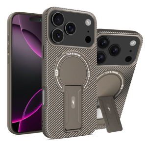 Luxury Carbon Fiber Pattern Fold Stand Magnetic Phone Case For iPhone 16 17 Pro Max Air 16e 15 14 Plus 13 12 11 Military Cover