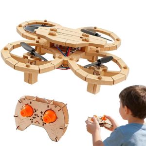 NEXTYOO Điều khiển từ xa Bộ mô hình bằng gỗ Thiết kế Kích thước nhỏ Bộ Kit RC lắp ráp bằng gỗ DIY Bền bỉ Không cần keo dán Bộ điều khiển từ xa mini Dành cho trẻ em