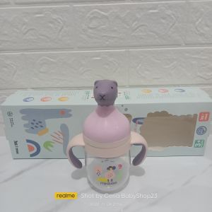 Minitree Botol Susu Bayi Karakter Alpaca Wide Neck Karet Lebar 210ml Untuk Usia Bayi 3 Bulan Keatas Baby Feeding Bottle Model Unik Lucu Tutup Bentuk Hewan Bahan PP Tebal Berkualitas Sudah BPA Free Antipecah dan Bisa Direbus