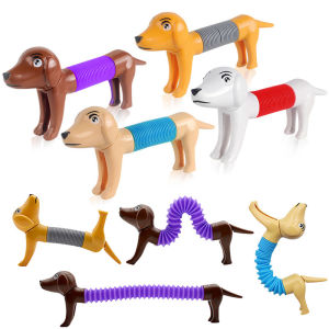 New Animal Shape Pop Tubes Sensory Fidget Toy Stress Relieve Toys Autism Anti Stress Plastic Bellows for Children Squeeze Gifts Toy