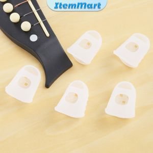 ItemMart 5pcs Silicone Non-slip Finger Guards Guitar Fingertip Protector Fingerstall Guitar Press Accessories