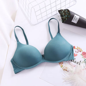 INTIMA Japanese Seamless Small Chest Push Up Bra for Women Thin Cup Wireless One Piece Adjustable Comfortable Plain Color Underwear
