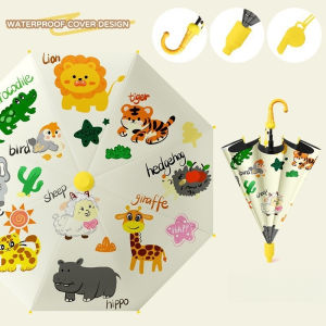 Umbrella for Kids Long Handle Cartoon Large Size Sun Rain Dual Purpose for School and Outdoor