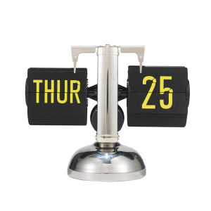 ปฏิทินตกแต่งห้องนั่งเล่นสร้างสรรค์ นาฬิกาพลิกอัตโนมัติ นาฬิกาตั้งโต๊ะแบบย้อนยุค นาฬิกาดิจิตอล Hot