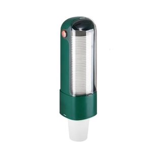 KODUS Plastic Disposable Paper Cup Holder Wall Mounted Non Perforated Visible Cup Extractor Practical with Flipping Cap Water Dispenser for Home