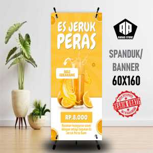 Spanduk Banner ES JERUK PERAS ORANGE BISA REQUEST