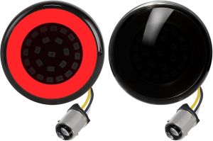 Amazicha 2 inch Diffused Rear Turn Signals 1157 LED Integrated Turn Signal with Smoked Covers Fit for Harley Touring Road Glide Road King Street Glide Electra Glide Softail Dyna Sportster 883