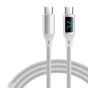 สายเคเบิล USB C ถึง USB C 60W ชาร์จเร็วพร้อมจอแสดงผลพลังงานสายโอนข้อมูล480Mbps สำหรับแท็บเล็ตแลปท็อปโทรศัพท์