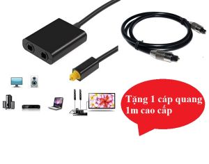 Cáp Chia Cổng âm thanh Quang Optical Từ 1 Ra 2 Cổng TosLink Tặng 1 cáp âm thanh quang optical 1m loại tốt