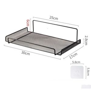 Home Punch-Free Wall Mounted Holder with 2 Sticking Hook Wifi Router Shelf TV Set-top Box Storage Rack Organizer