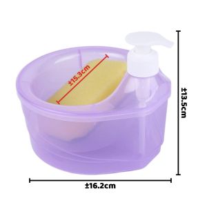Tempat Sabun Cuci Piring Viral MR.DIY 1000ml + Spons / Wadah Sunlight Model Bulat / Dispenser Botol Soap Pump - HOMIA