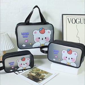 Cartoon Travel Toiletries Bag Waterproof PVC Transparent Multi-Purpose Large Capacity Storage Cosmetic Bag
