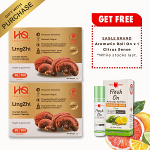 [ HQ GANO ] Lingzhi Bundle of 2 + 🎁 FREE GIFT - 500mg Premium Lingzhi Cracked Spores Powder Capsules Per Box 30 Capsules