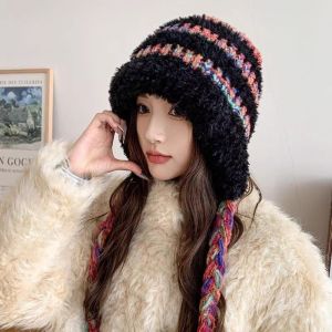 Q-1151 STORE Dopamine Knitted Woolen Hat Coldproof Windproof Ear Protection Cap Fashion Thickened Beanies Cap for Women