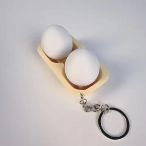 Egg Shaped 4 Buttons Fidget Clicker Keychain Silent Sensory Toy Stress Relief Portable Pocket Desk Gift Kids Adults Office School