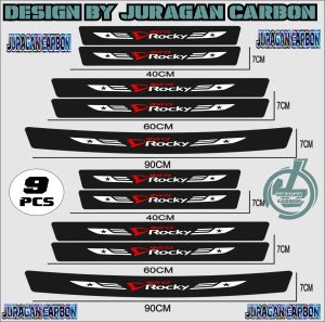 SILL PLATE KARBON 3D MOBIL ROCKY STICKER CARBON 3D PIJAKAN BUMPER BAGASI MOBIL DAIHATSU ROCKY MURAH