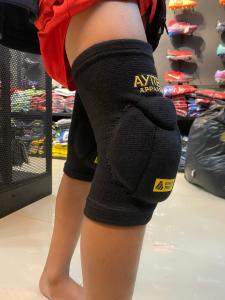 Pelindung Lutut Anak Ayres Sportivo Motif Arang/Abu-abu Tua - Deker Sepasang Kanan Kiri untuk Sepakbola/Futsal