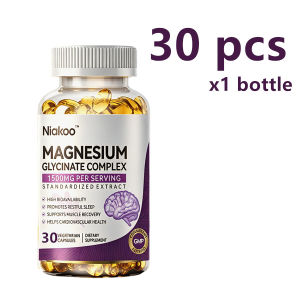 Magnesium Glycinate Capsules 500mg with Zinc Vitamin D3 &B6 - Promotes nerve bowel function
