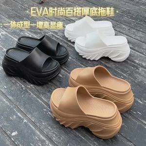 26 New Summer Thick-Soled Slippers For Women Versatile Height-Increasing EVA Non-Slip Slippers For Home And Outdoor Use