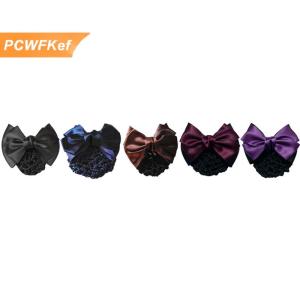 【PCWFKef】 Bow barrette phụ nữ tóc Clip Bìa Bowknot Bun snood Phụ kiện tóc phụ nữ mới