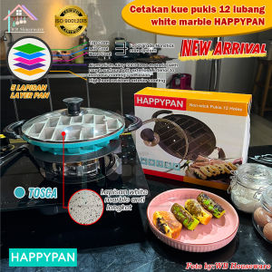 HAPPY PAN cetakan pukis 12 lubang white marble series anti lengket / cake maker pan