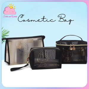 Mesh Wash Cosmetic Bag Travel Portable Breathable Storage Bag Large Capacity Toiletry Makeup Organizer