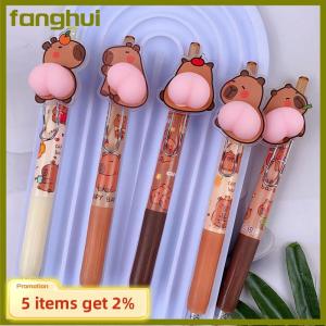 fanghui Kawaii Capybara Cartoon Butt Gel Pens 0.5mm Cute Funny Ballpoint Pen Stationery Press Pens Kids Toys Gift