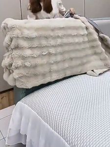 New Universal Rabbit Fur Headboard Cushion Cover Fully-enclosed Thickened Soft Cover for All Seasons