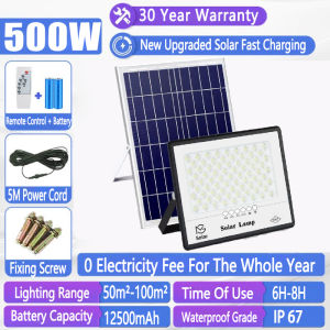 BUY 1 TAKE 1 Solar Lights With Solar Panel 10000W Outdoor Lighting Solar Flood Light Garden Lamp Room Night Light Bulb for courtyard automatic with remote