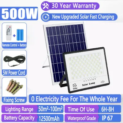 BUY 1 TAKE 1 Solar Lights With Solar Panel 10000W Super Battery Life Outdoor Waterproof Solar Flood Light Original 606LED 680000mAh garden lamp room night light bulb for courtyard automatic with remote