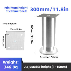 【Free Screw】6-30cm Adjustable Furniture Legs Sofa Support Legs Cabinet Stainless Steel Support Replacement Feet