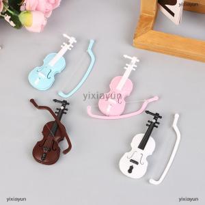 [COD] yixiayun Mini Miniature Violin Simulation Violin Handmade Desktop Violin Decoration Odorless Doll House Accessories