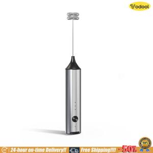 [VOS] Handheld Electric Foam Maker Stainless Steel Rechargeable Milk Frother 3 Speed Adjustable for Coffee Lattes Cappuccino Matcha Hot Chocolate