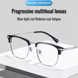 Automatic Zoom Eyebrow Frame AntiBlue Light Reading Glasses for All Year Round Seniors Readers Nearsighted Adults Men and Women with HD AutoFocus