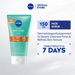 NIVEA Derma Skin Clear Face Scrub 150ml / Face Cleanser / Facecare / Skincare / Pencuci Muka