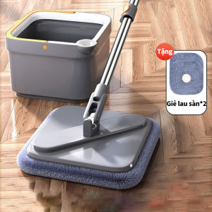 Bộ Cây Lau Nhà Tách Nước Bẩn N08 Thùng Lau Nhà Tự Vắt Thông Minh Chổi Lau Nhà Xoay 360 Độ