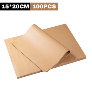 100Pcs Parchment Paper For Baking Non-Stick Unbleached Wax Paper Oil Absorption Rectangular Paper Baking Sheets 20x30CM