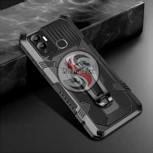 Case Infinix Hot 12 Play Casing Armor Belt Clip Kick Standing Cover Hardcase Robot