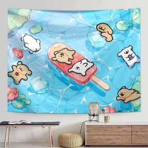 Line drawing puppy tapestry for bedroom and dormitory headboard background fabric wall tapestry fabric tapestry digitally printed tapestry