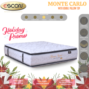 ESCON Springbed Monte Carlo Pocket Spring Double Pillow Top Natural Latex Hanya  Kasur Spring Bed Saja - FREE ONGKIR JABODETABEK