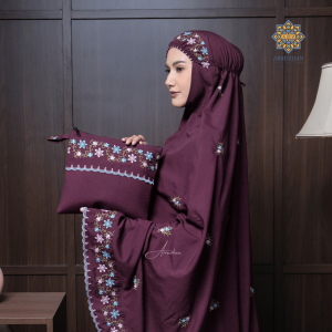 ARZ - Mukena Dewasa Bordir Bunga Arisha Katun Premium Jumbo