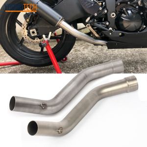51mm for Kawasaki ZX6R ZX10R Z750 Z800 Motorcycle Exhaust Contact Middle Pipe Connector Slip on ZX-6R ZX-10R Z 750 Z 800 Exhaust Pipe Muffler Middle Section Accessories
