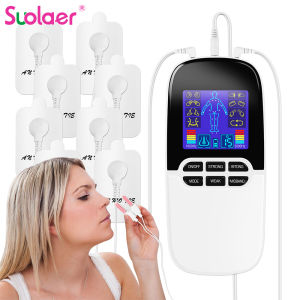 Suolaer Electric EMS Tens Unit Pulse Massage Portable Rhinitis Sinusitis Cure Therapy Nose Laser Low Frequency Pulse Massager Machine