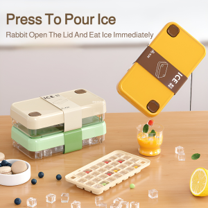 Ice Compartment Modern Simplicity Ice Box Easy to Remove Plastic Large Capacity with Lid Zero-touch Water