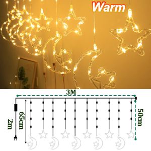 5M Hari Raya light Curtain Fairy 8modes Lighting Outdoor Waterproof String Light for Curtain Hari Raya Decoration