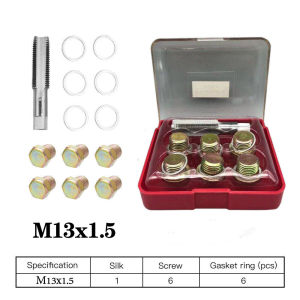 ชุดซ่อมเกลียว น๊อตน้ำมันเครื่อง M13x1.5 ( เกลียวเดิม 12x1.5 ) M15x1.5 ( เกลียวเดิม 14x1.5 )ใช้สำหรับ รถมอเตอร์ไซค์
