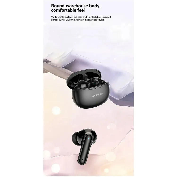 Awei T71 True Wireless Bluetooth Earbuds with Charging Case Low Latency  Earphone Gaming Headphone IPX4 Waterproof